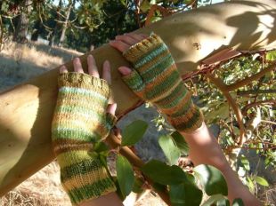 Gants sans doigts tricoté main, taille M