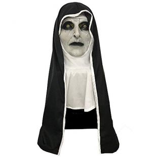 Masque Latex Nonne Effrayante Halloween – Masque Religieuse Avec Voile – Cosplay Horreur Carnaval & Maison Hantée