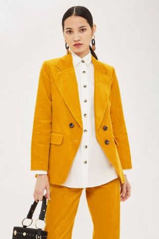 Blazer en velours côtelé avec boutonnage croisé - Topshop