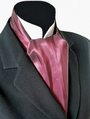 Bourgogne rouge vin taffetas cravate col Jabot victorien Steampunk mariage Goth dîner fête courses Ascot auto cravate pk5