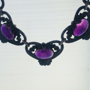 Collier Vintage En Améthyste – Bijou Occasion En Bon état, Pierre Dominante Violette