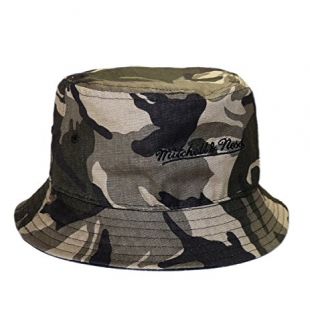 Mitchell and Ness Bob Bucket Réversible Noir Camouflage Homme (L)