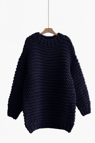Splendide pull bleu angora France tricoté main ANNY BLATT taille 44
