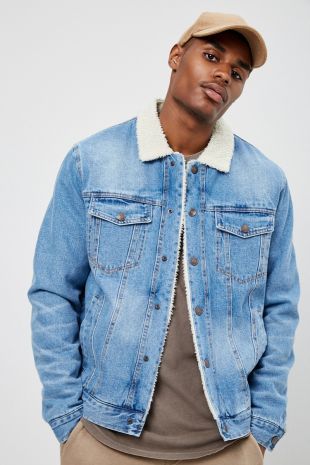 Faux Sherpa Denim Jacket