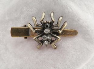 Pince à cheveux cristal araignée de bronze