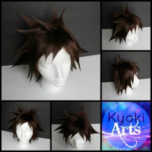Fait sur commande Sora Royaume Hearts inspiré Cosplay perruque style cosplay costume résistant à la chaleur anime manga du jeu vidéo