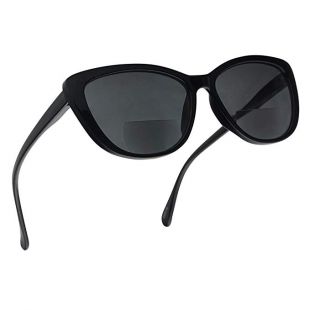 Women's Bi-Focal Cat Eyes Sun Readers Fashion Inspired Rx Prescription Spring Hinge Sunglasses