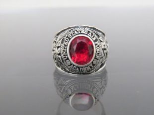 Vintage Sterling Silver High School rouge rubis pour hommes bague taille 9,5