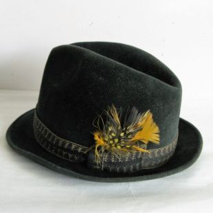 des années 60 vert Mens Fedora velours Calhouns chapeaux à la main Vintage des années 1960 pour homme 7