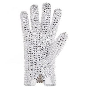 MJB2C-Style of Michael Jackson Gloves-Ultimate Collection Diamond Glove-Double Sided-White (Left Hand)
