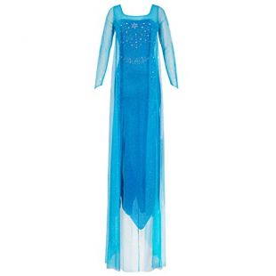 Katara 1768 - Déguisement d'Elsa Reine des Neiges - Robe de Princesse pour Adultes Costume de Cosplay - Taille L, Bleu