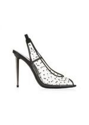 BLACK CRYSTAL SLINGBACK PUMP