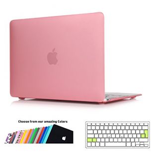 iNeseon Coque Macbook 12 Pouces, Ultra Slim Plastique Protection Etui Cover Case avec EU Transparent Couverture de Clavier pour Apple MacBook 12 Retina Modèle:A1534(Rose)