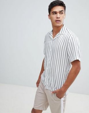 Reiss Chemise rayée manches courtes coupe ajustée