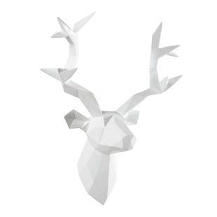 Déco murale tête de cerf blanche 45x47 | Maisons du Monde