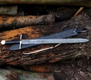 Custom Forged Damascus Steel Blade Viking Sword