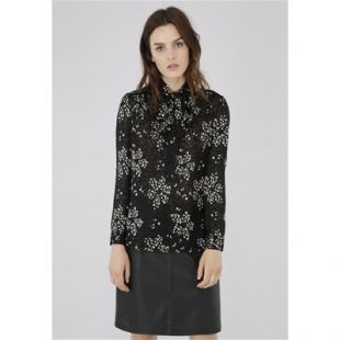 Blouse jacquard fleurette   noir | BrandAlley