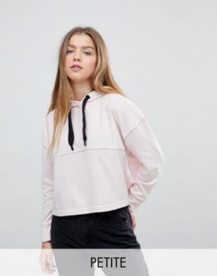 Noisy May Petite Cropped Hoodie Sweater at asos.com