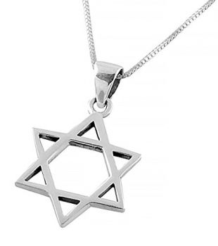AJDesign 925 Sterling Silver Classic Star of David Pendant Necklace for Men & Women with Chain (18")