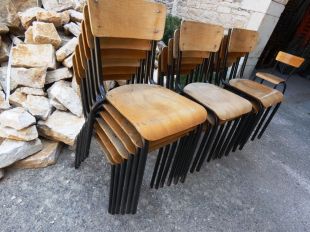 Meuble métier Vintage Lot 16 Chaises Ecole MULLCA