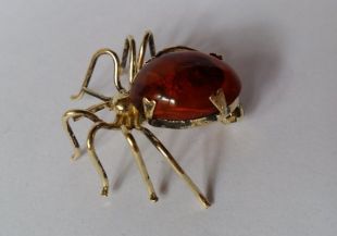 Broche Vintage Argent 925 Et Ambre De La Baltique – Bijou Femme Authentique