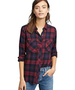 Rails - Rails Women's Rex Plaid Button-Front Studded Shirt