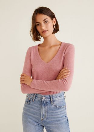 T shirt décolleté en v    Femme | MANGO France