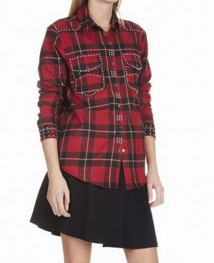 The Kooples NEW Red Women's Size Small S Studded Button Down Top $290 635 | eBay