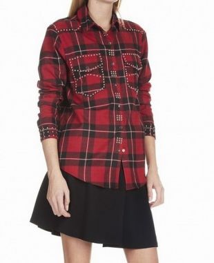 The Kooples NEW Red Women's Size Small S Studded Button Down Top $290 635 | eBay