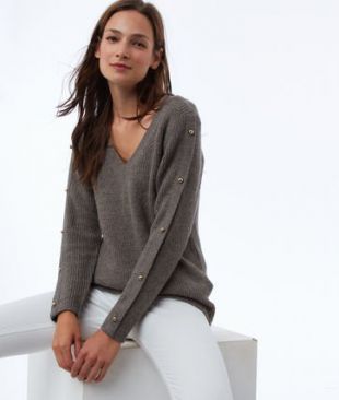 Pull manches perlées   Pulls & gilets   Vêtements   Prêt à porter