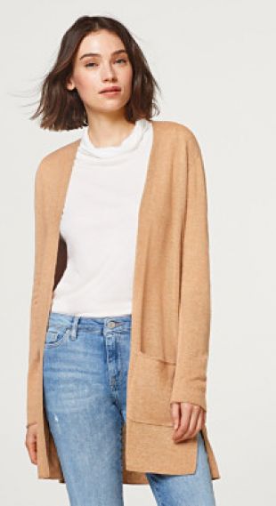 À teneur en cachemire : le cardigan ouvert en fine maille