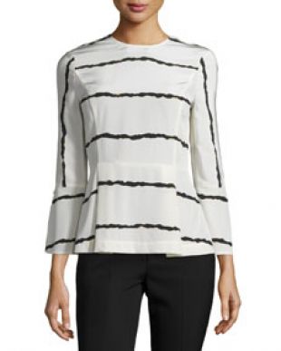 DEREK LAM 10 CROSBY - Derek Lam 10 Crosby Striped Silk Bell Sleeve ...