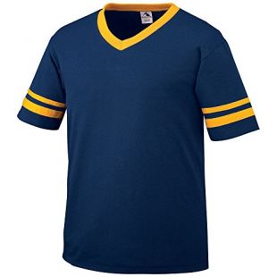 Augusta Sportswear Men's Sleeve Stripe Jersey, Navy/Gold, 3X-Large