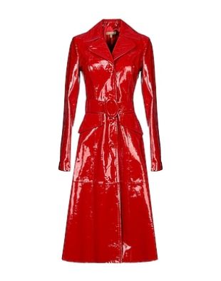 michael kors red leather coat