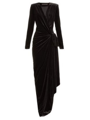 Alexandre Vauthier - Gathered velvet wrap gown by Alexandre Vauthier