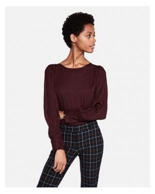 Puff Sleeve Large Button-Cuff Blouse by Express