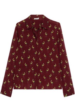 Printed silk blend crepe de chine shirt | ALICE + OLIVIA
