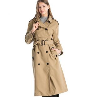 OMAS Trench-Coat Femmes Veste Longue d'hiver Double Manteau Croisé Manteau de Vent avec Ceinture