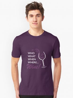 Who What When Where... Wine! - Chidi's t-shirt from The Good Place by art-meb