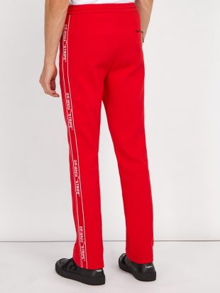 off white stripe red tracksuit