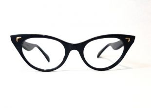 Pin up Eyecat cadre noir verres années 50 Vintage rétro Prescription prêt