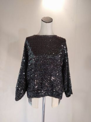 RetroFascination - Sequin noir Rob Hill Batwing manchon chemise Disco ...