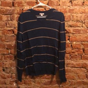 Merona Men’s Medium Green/Blue Striped Sweater
