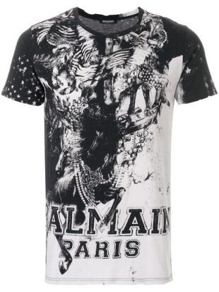 Balmain Mariniere Print T shirt
