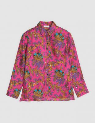 Chemise en soie imprimée par Sandro