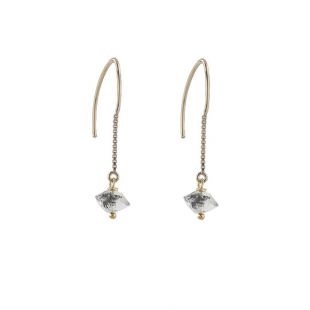 Half Herkimer Threader Earrings by Peggy Li