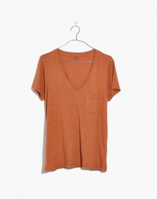 Madewell - Whisper Cotton V Neck Pocket Tee by madewell