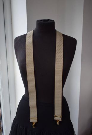 Mens bretelles Vintage Made in England BEIGE or diamants ton or bretelles bretelles pour hommes