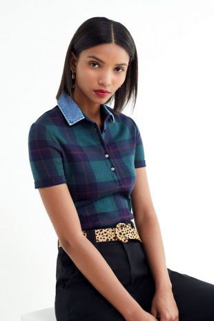 Urban Outfitters - Urban Outfitters - Lacoste Tartan Polo Shirt