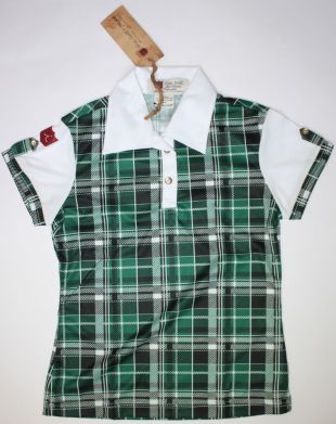 New & Rare Women's ILIAC Golf Plaid Green White Dri Fit Polo   USA Made   XS  | eBay